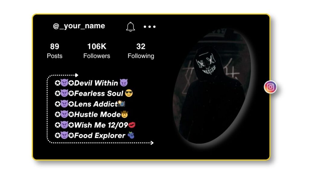 Stylish Devil Bio for Instagram Copy & Paste