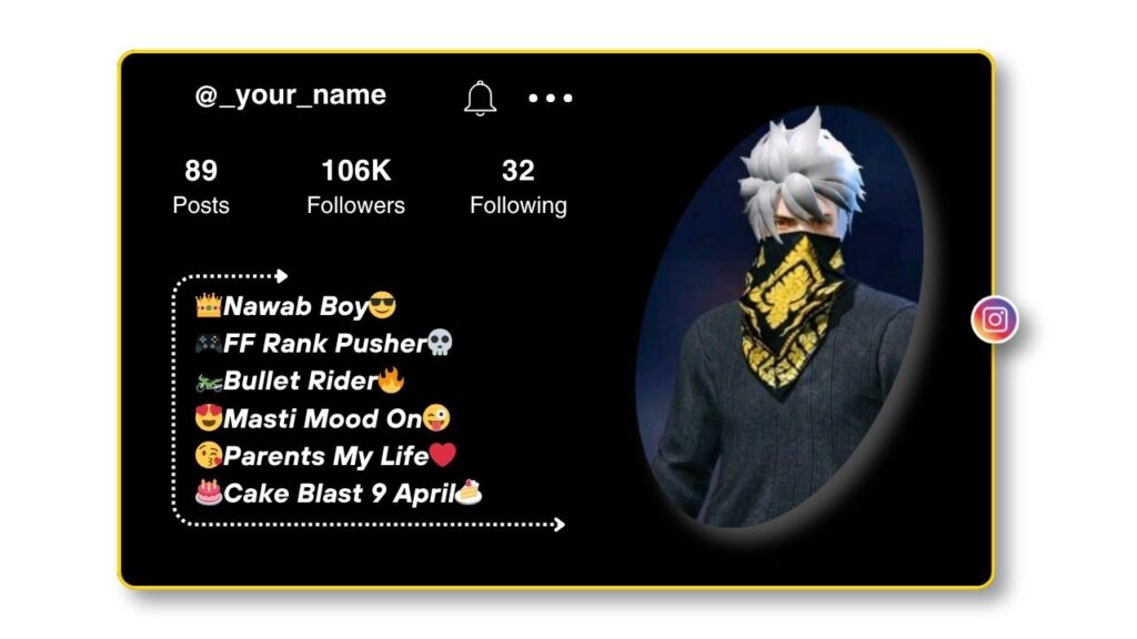 Free Fire Lover Bio for Instagram