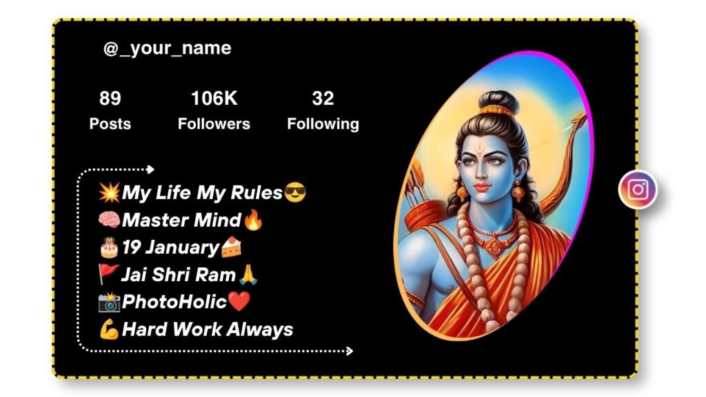 Jai Shree Ram Bio for Instagram