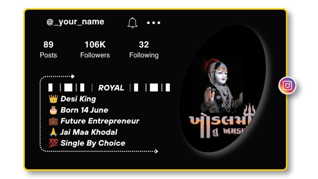 Khodal Maa Bio for Instagram
