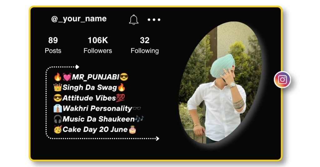 Stylish Instagram Bio in Punjabi