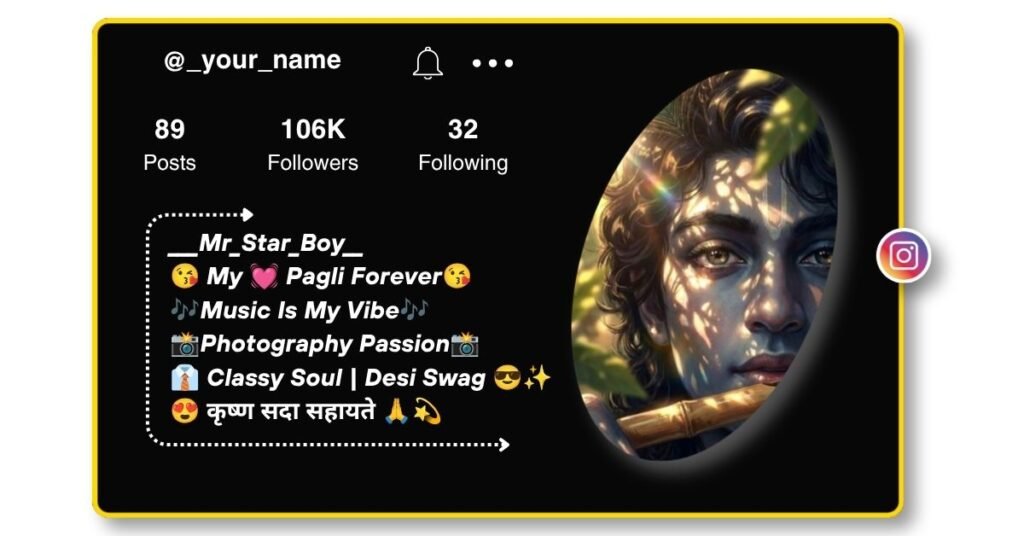 Krishna Sada Sahayate Bio for Instagram