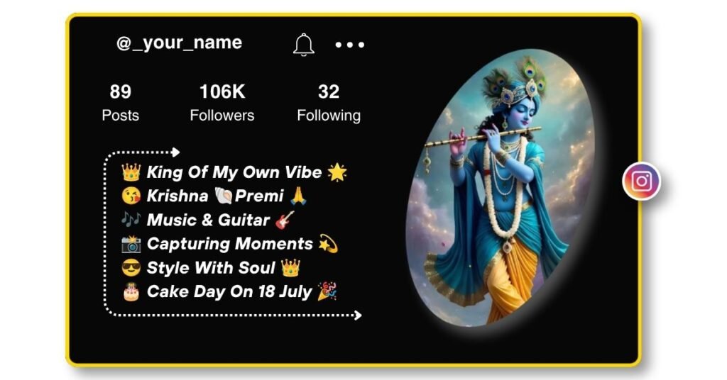 Krishna Bhakt Instagram Bio